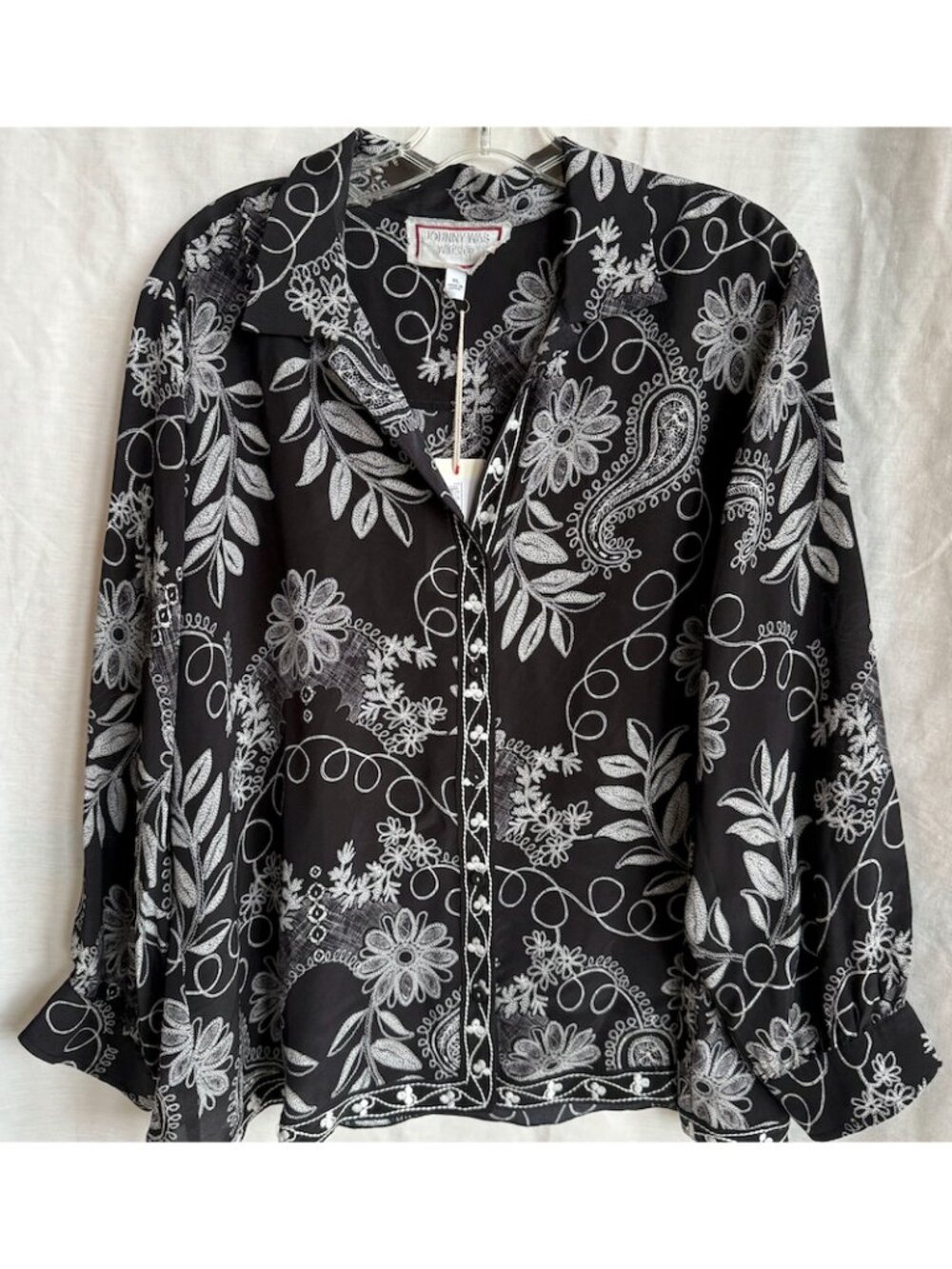 Johnny Was Silk Paisley Blouse